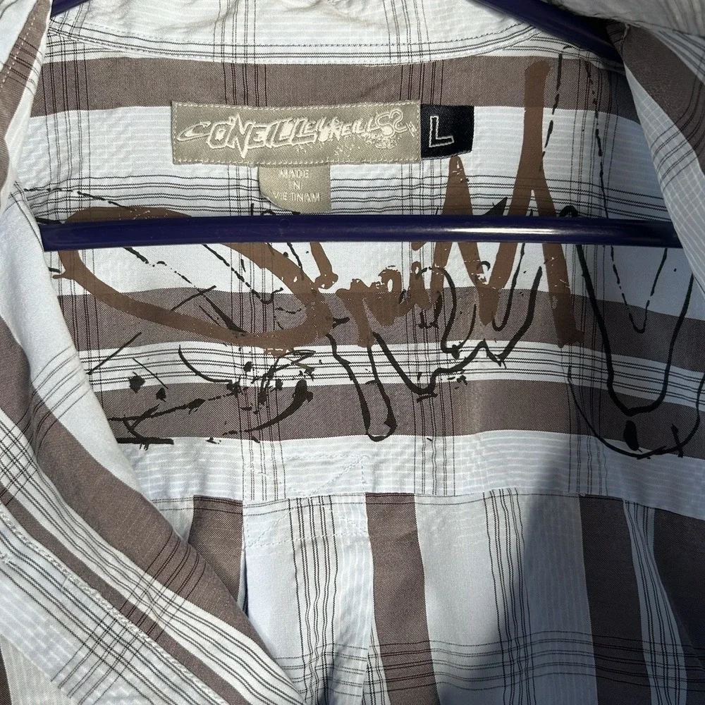 Vintage Y2k Oneill Button Up Shirt Men Size Large Striped